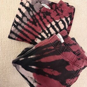 Cotton Citizen Red and Black Tie-Dye Set